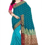 :   Woven  Silk Soft  Saree New (Blue & Pink )