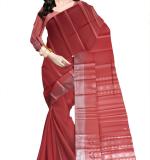 Woven  Soft  Cotton Saree New ( Dark Pink )
