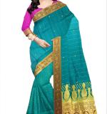 Kanjivaram Silk Blend Saree (Green )