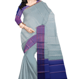 Grey & Blue Art Silk Sarees
