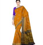 Woven Kanjivaram Myrun Cotton Silk Saree  (Myrun & Blue)
