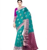 Woven tamilnadu Cotton Soft  Saree (Blue & Dark Pink)