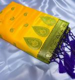BANARASI Paithani Art Silk Saree (Yellow)