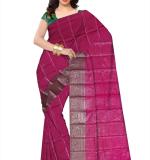 :   Woven  Soft  Cotton Saree New (Green & Pink )