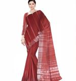 Woven  Soft  Cotton Saree New ( Dark Pink )