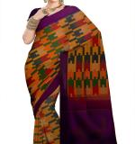 BLACK PRINTED BHAGALPURI  SAREE WITH BLOUSE