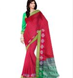 Banarasi Satin, Silk Blend Saree  (Red)