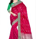 : Woven Narayanpet Saree  (Red)