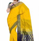 BANARASI Paithani Art Silk Saree (Yellow)