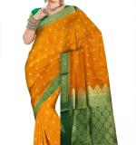 Banarasi Silk Blend Saree  (Oreng) Art Silk Sarees