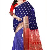 Rani Blie Paithani Silk Saree (Blue & Pink )