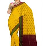 Handloom Pure Cotton Pallu Design Tangail Saree Pink&Yellow