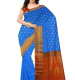: Golden zari Butta with blouse piece for womens Blue