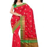 :   Woven Kanjivaram Cotton Silk Saree  (Red)