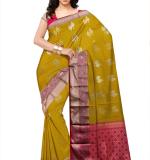 Woven Kanjivaram Cotton Soft  Saree (Myrun& Pink)