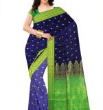 Woven Kanjivaram Moon Cotton Soft  Saree (Blue & Green)