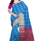 Woven  Cotton Soft  Saree New 2025 (Blue&Pink )