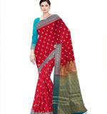 Woven  Cotton Soft  Saree New 2025 (Red&Blue ) MH
