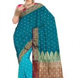 :   Woven  Silk Soft  Saree New (Blue & Pink )