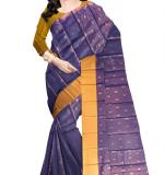 Woven  Soft  Cotton Saree New ( Dark Blue )