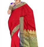 Woven  Soft  Ston work  Saree New ( Red & Blue )