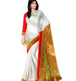 Banarasi Art Silk Saree  (Red, White)