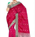 : Woven Narayanpet Saree  (Red)