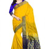 BANARASI Paithani Art Silk Saree (Yellow)