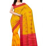 :  Pure Cotton Saree  (Yellow, Red)