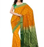 Banarasi Silk Blend Saree  (Oreng) Art Silk Sarees