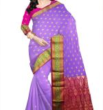 Rani Blie Paithani Silk Saree (Blue & Pink )