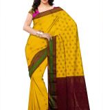 Handloom Pure Cotton Pallu Design Tangail Saree Pink&Yellow