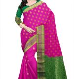 Woven Kanjivaram Cotton Soft  Saree (Pink&Green)
