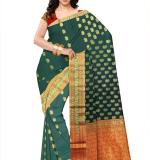 :   Woven Kanjivaram Cotton Soft  Saree (Pink&Green)