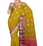 Woven Kanjivaram Cotton Soft  Saree (Myrun& Pink)
