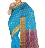 Woven tamilnadu Cotton Soft  Saree (Blue & Dark Pink)
