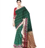 :   Woven  Cotton Soft  Saree New 2025 (Green&Myrun)
