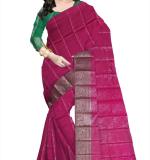 :   Woven  Soft  Cotton Saree New (Green & Pink )