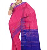 Woven  Soft  Cotton Saree New ( Pink & Blue )