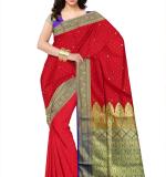 Woven  Soft  Ston work  Saree New ( Red & Blue )