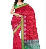 Banarasi Satin, Silk Blend Saree  (Red)