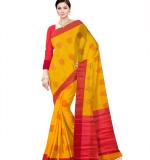 :  Pure Cotton Saree  (Yellow, Red)