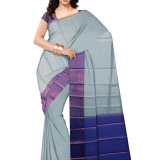 Grey & Blue Art Silk Sarees