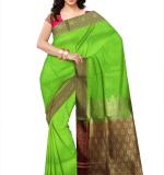 Silk Blend Saree  (GREEN) Art Silk Sarees