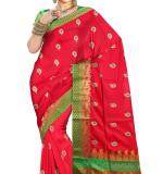 :   Woven Kanjivaram Cotton Silk Saree  (Red)