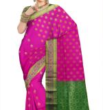 Woven Kanjivaram Cotton Soft  Saree (Pink&Green)
