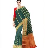 :   Woven Kanjivaram Cotton Soft  Saree (Pink&Green)