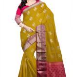 Woven Kanjivaram Cotton Soft  Saree (Myrun& Pink)