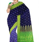 Woven Kanjivaram Moon Cotton Soft  Saree (Blue & Green)