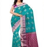 Woven tamilnadu Cotton Soft  Saree (Blue & Dark Pink)